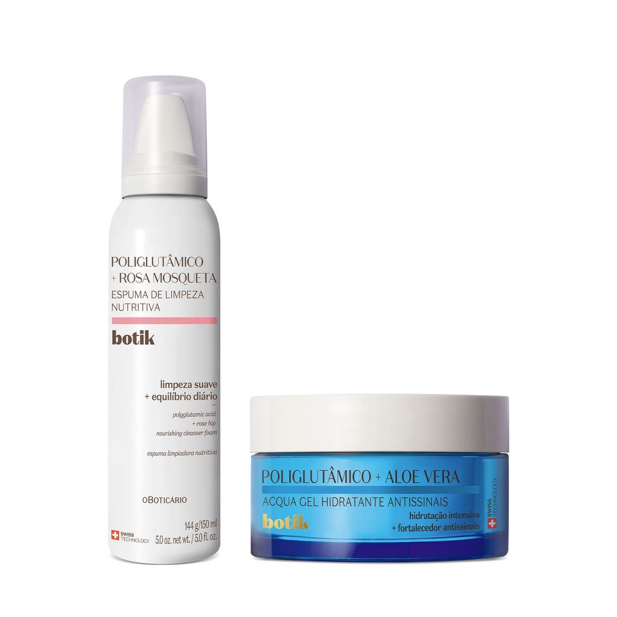 Combo Poliglutamico Rosa Mosqueta e Aloe Vera Botik