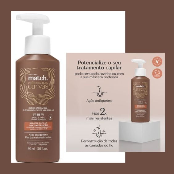 Booster Ricostruzione per Capelli Ricci Ciências das Curvas Match, 90ml