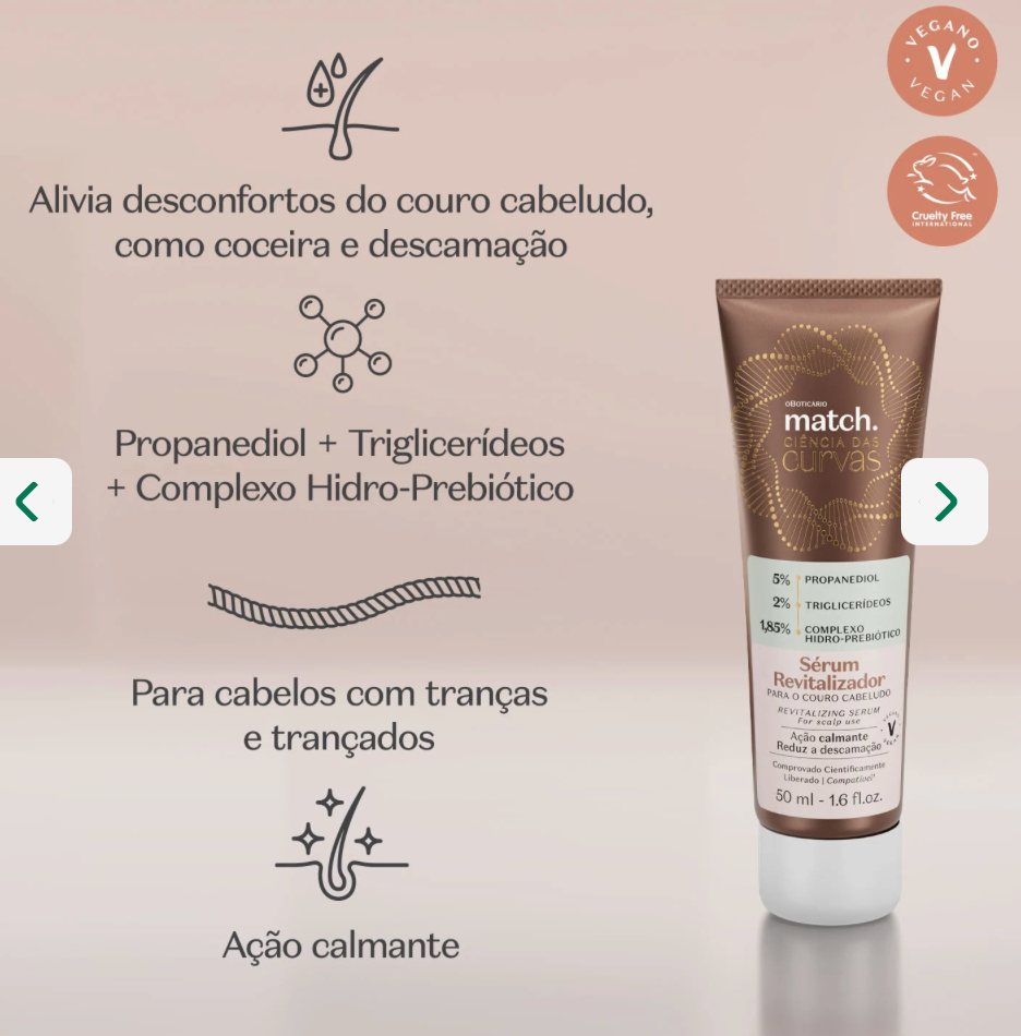 Siero rivitalizzante per il cuoio capelluto Match Science delle curve, 50ml