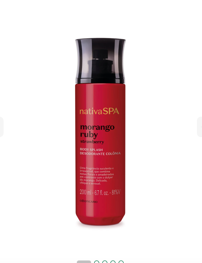 Body Splash Morango Ruby Nativa Spa, 200ml
