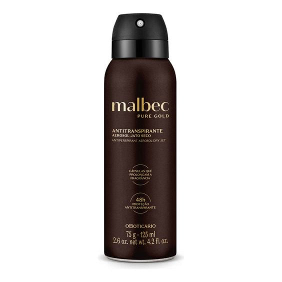 O Boticário Deodorante Malbec Pure Gold, 125ml