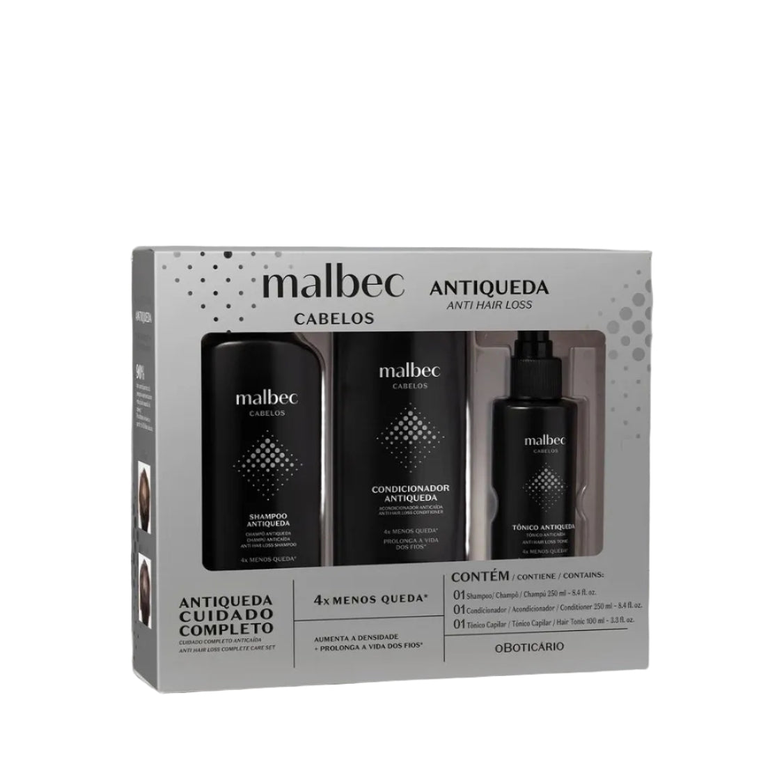 Kit Anticaduta Malbec Uomo – Shampoo, Balsamo e Tonico
