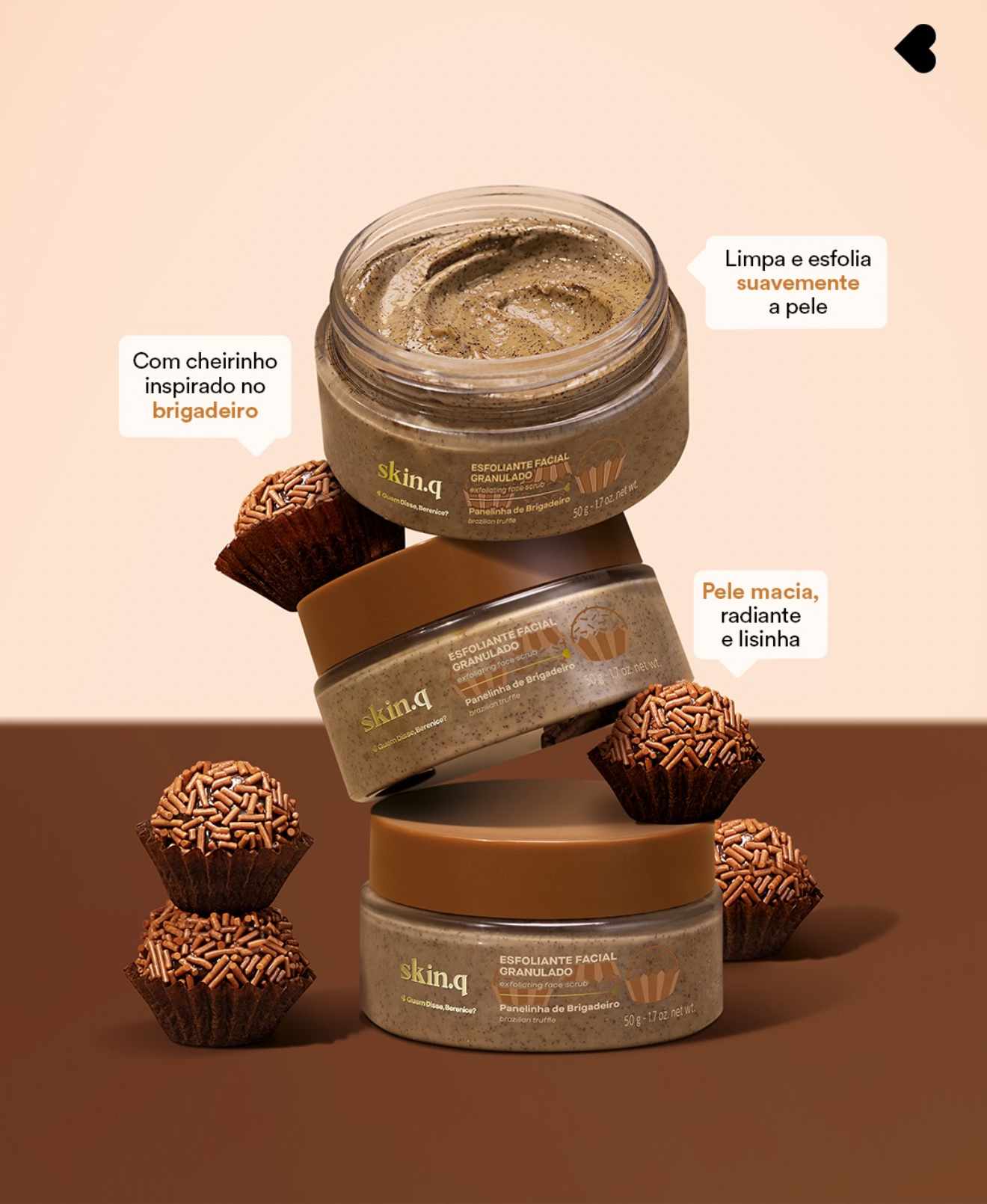 Esfoliante Viso Brigadeiro SKin.q, 50g