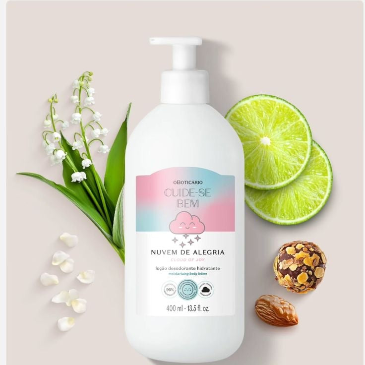 O Boticario Lozione Idratante Nuvem de Alegria | Pelle morbida e luminosa – 400 ml