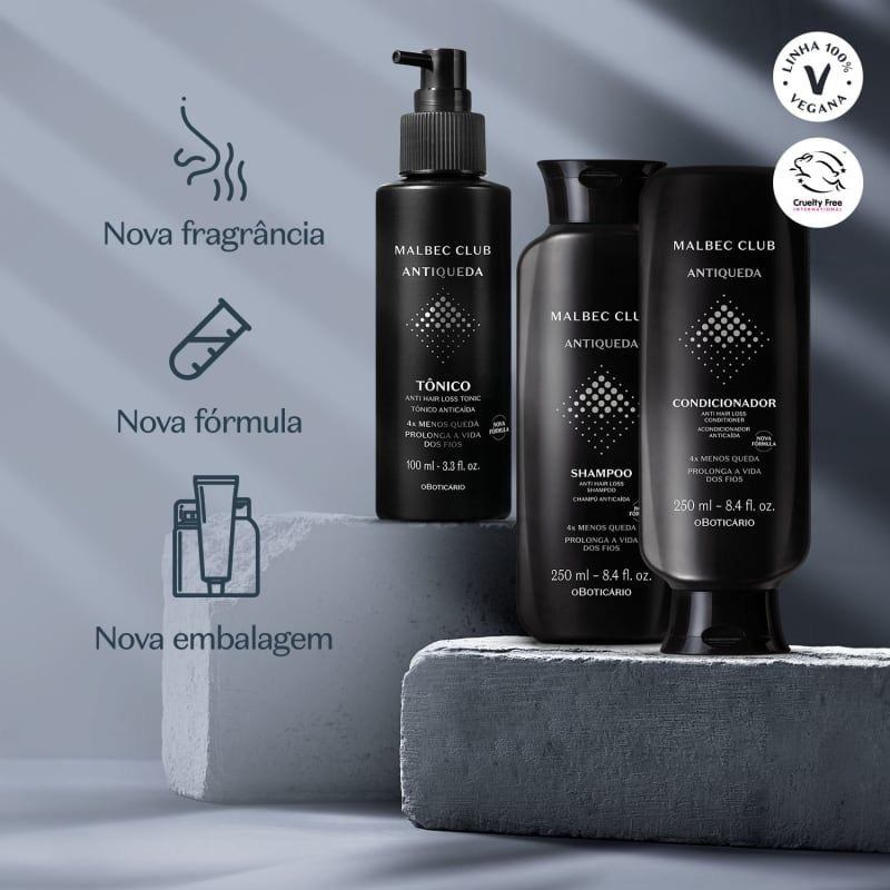 Kit Anticaduta Malbec Uomo – Shampoo, Balsamo e Tonico