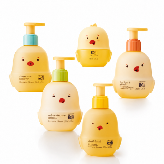 Set Completo Boti Baby O Boticário – Shampoo, Balsamo, Sapone Liquido, Lozione Corpo e Colonia