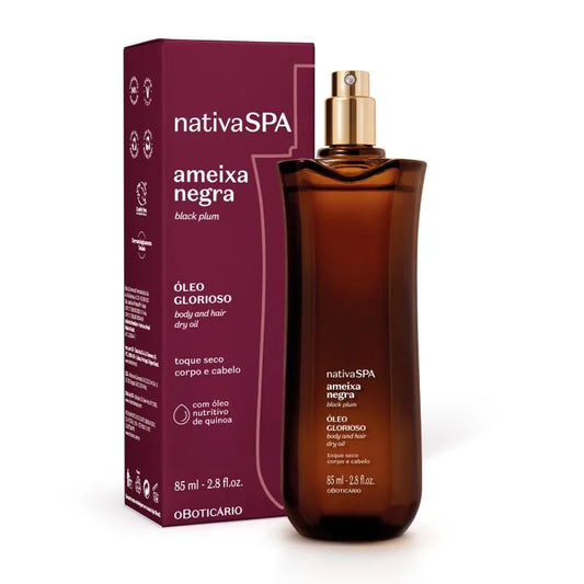 Olio Secco Capelli e Corpo Nativa Spa Ameixa Negra, 85ml