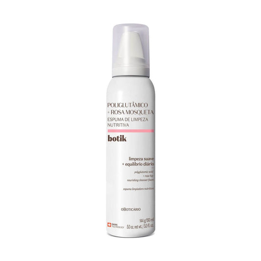 Schiuma Detergente Nutriente Poliglutamico + Rosa Mosqueta Botik, 150ml