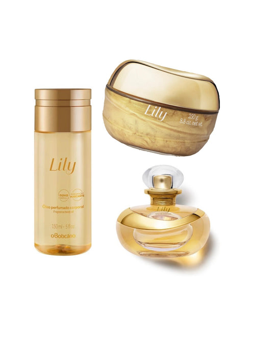 Combo Lily Glow – Eau de Parfum 75ml + Olio Corpo 110ml + Gel Illuminante 250g